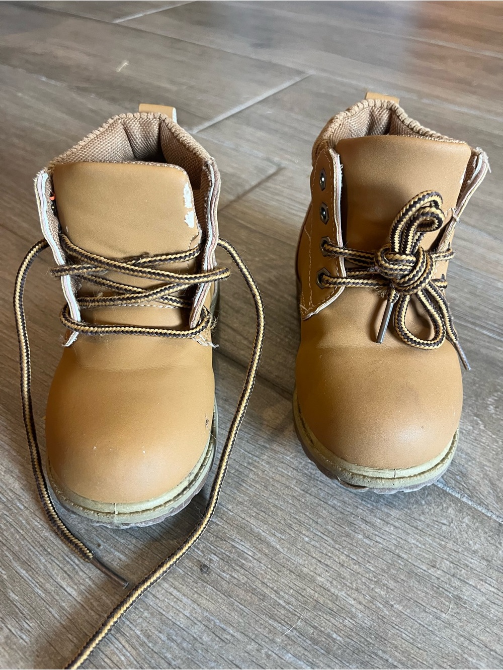 Kids Brown Lace-Up Outdoor Boots with Cushioned Collar